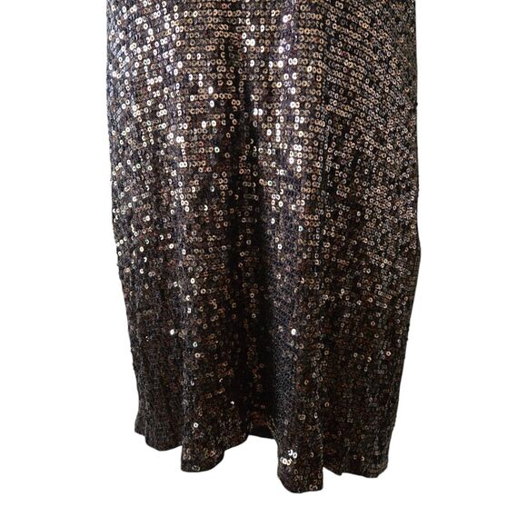 Michael Kors Sequined Stretch Knit Racerback Tank Dress. Gold & Brown. Size XL - Picture 5 of 9